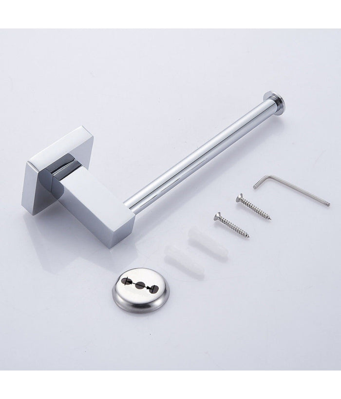 Porta Rotolo Carta Igienica Bagno Wc Toilette Quadrato Acciaio Inox Parete         