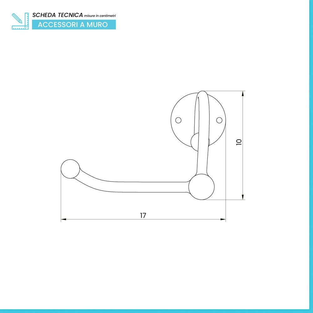 Porta rotolo carta igienica da muro in ferro battuto nero Siena