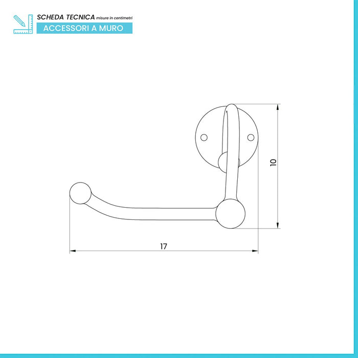 Porta rotolo carta igienica da muro in ferro battuto nero Siena