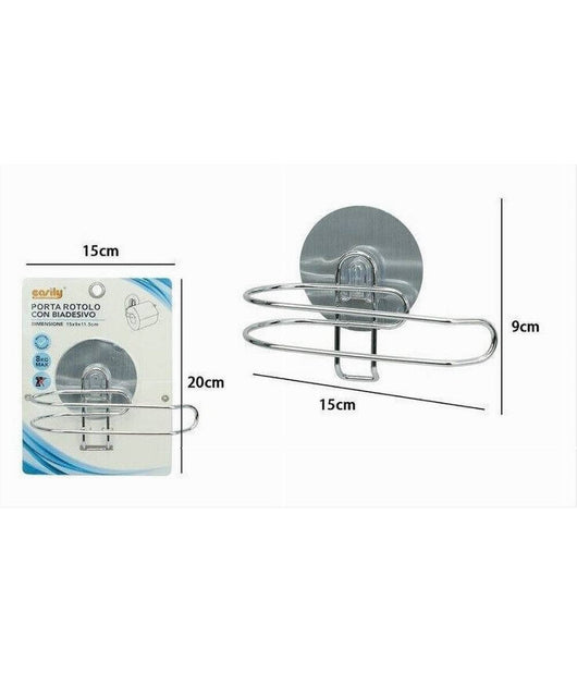 Porta Rotolo Carta Igienica Montaggio A Parete Con Biadesivo Arredo Bagno 79837         
