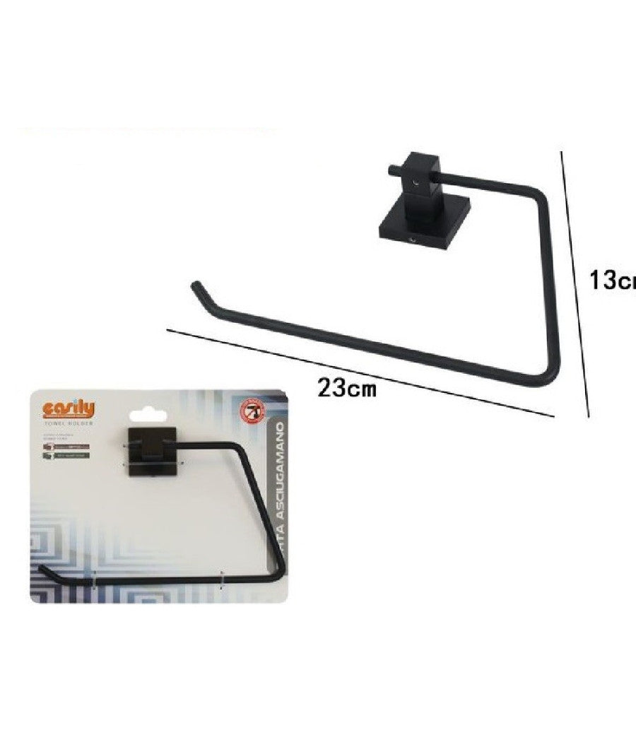 Porta Rotolo Carta Igienica Muro Parete Da Bagno Toilette Supporto Acciaio Nero         