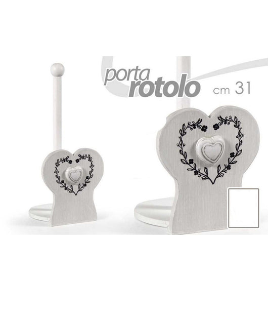 Porta Rotolo Cucina Decoro Cuore 31 Cm Carta Tavola In Legno Shabby Chic 662270         