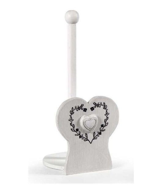 Porta Rotolo Cucina Decoro Cuore 31 Cm Carta Tavola In Legno Shabby Chic 662270         