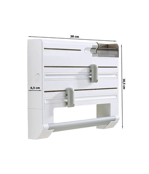 Porta Rotolo Da Cucina Carta 5in1 Da Parete Organizer Dispenser Pellicola Nastro         