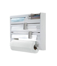 Porta Rotolo Da Cucina Carta 5in1 Da Parete Organizer Dispenser Pellicola Nastro         