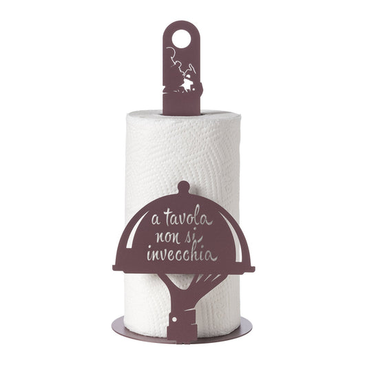 porta rotolo da cucina moderno a tavola non si invecchia Bianco marmo in Ferro  15x33h cm