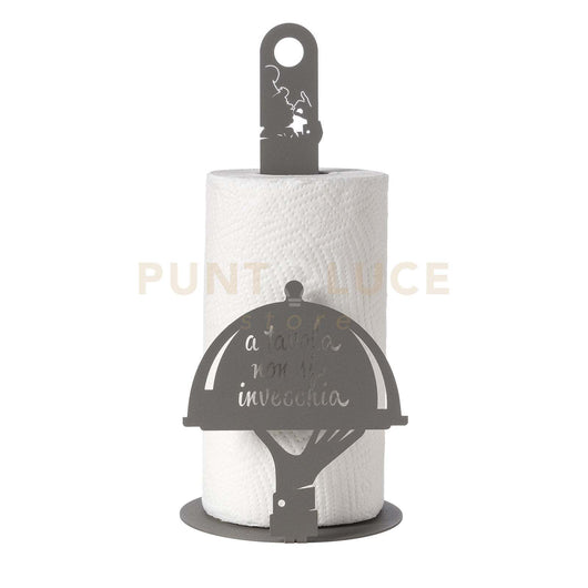 porta rotolo da cucina moderno a tavola non si invecchia Fango in Ferro  15x33h cm