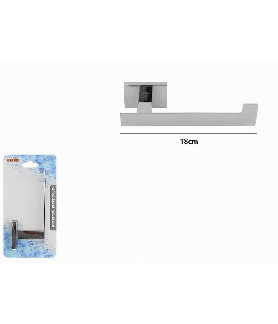 Porta Rotolo Moderno Da Muro In Acciaio Lucido 18cm Accessori Arredo Bagno 87217         