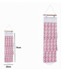 Porta Rotolo Organizer Da Appendere Con 3 Tasche In Tessuto Rosa Bagno 79199         