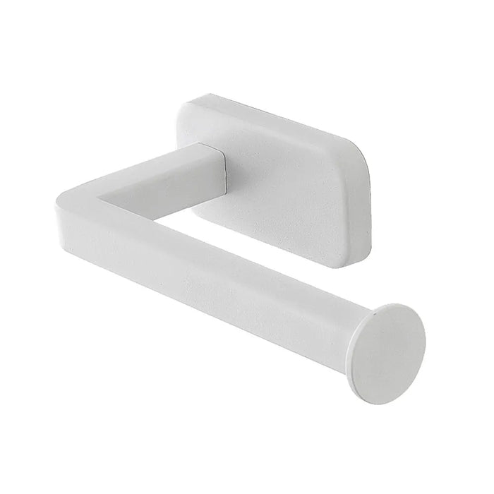 Porta rotolo wc a muro in acciaio inox bianco con doppio fissaggio