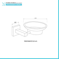 Porta sapone a muro in vetro satinato con supporto cromato Rock