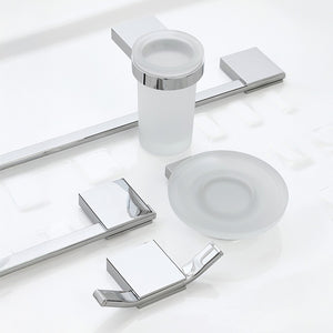 Porta sapone a muro in vetro satinato e acciaio cromato Futura