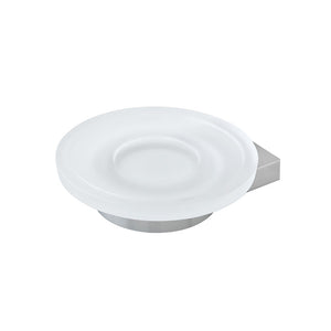 Porta sapone a muro in vetro satinato e acciaio cromato Futura