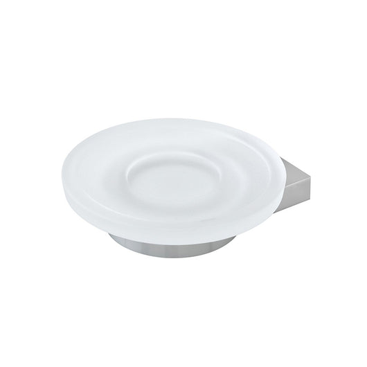 Porta sapone a muro in vetro satinato e acciaio cromato Futura