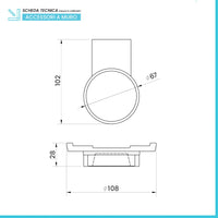 Porta sapone a muro in vetro satinato e acciaio cromato Futura