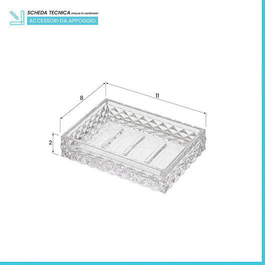 Porta Sapone Bianco Trasparente in Plastica