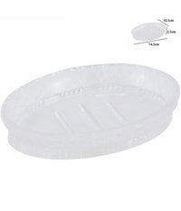 Porta Sapone In Vetro Ovale Da Appoggio Lavabo Bagno Vasca Doccia 10.5x14.5x2.5         