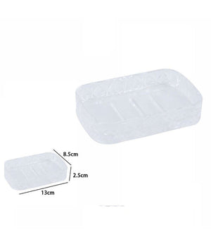 Porta Sapone In Vetro Rettangolare Da Appoggio Bagno Vasca Doccia 8.5x13x2.5 Cm         