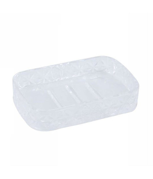Porta Sapone In Vetro Rettangolare Da Appoggio Bagno Vasca Doccia 8.5x13x2.5 Cm         