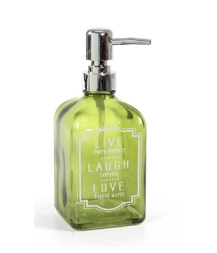 Porta Sapone Liquido Dosatore Dispenser 450 Ml 18cm In Vetro Vari Colori 819292         