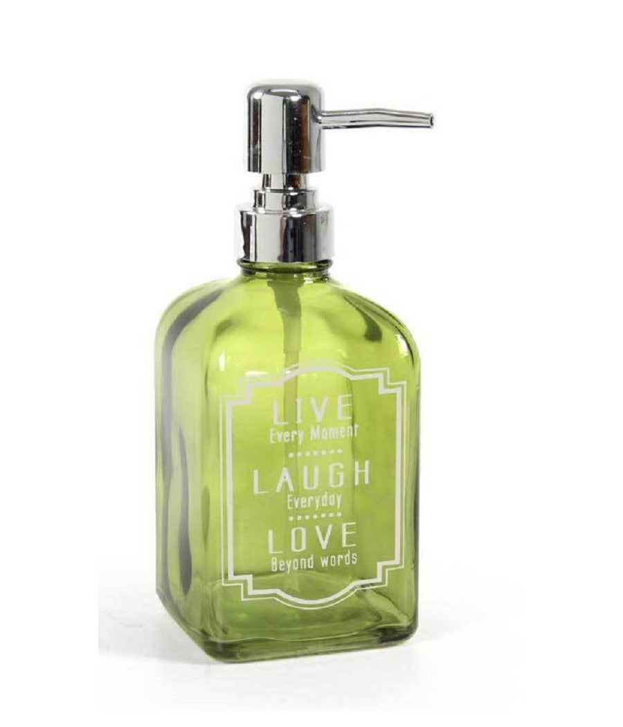 Porta Sapone Liquido Dosatore Dispenser 450 Ml 18cm In Vetro Vari Colori 819292         