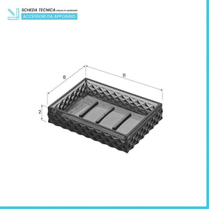 Porta Sapone Nero Trasparente in Plastica da Appoggio