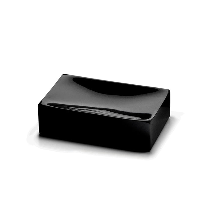 Portasapone d'appoggio in resina e sabbia SF11 Gedy serie SOFIA Nero Opaco