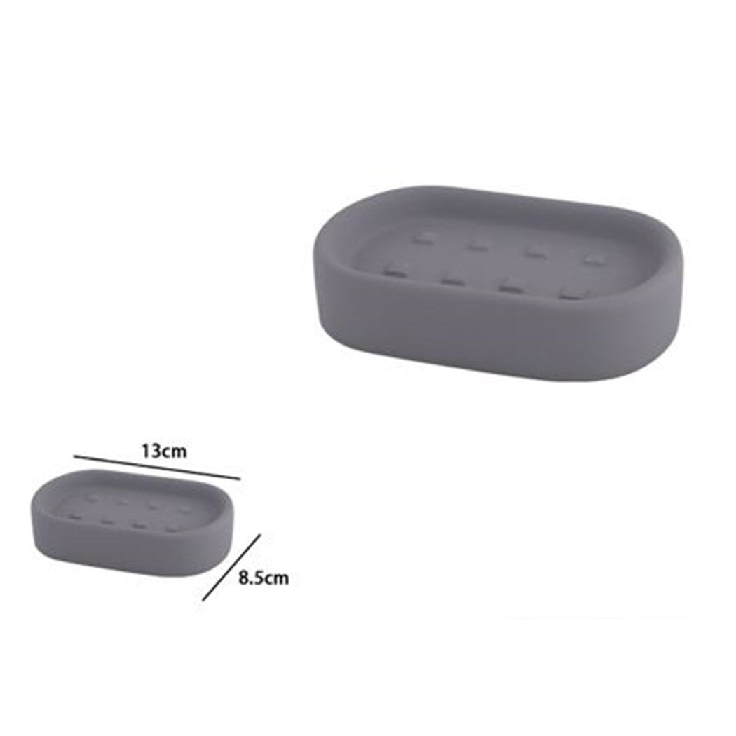 Trade Shop - Porta Sapone Piatto Supporto Saponetta Accessorio Arredo Per Bagno Grigio 87811         