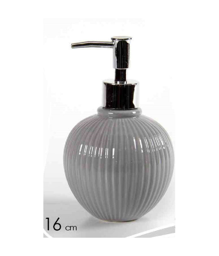 Porta Sapone Portasapone Dispenser Liquido In Ceramica Tondo 16 Cm Bagno 674105         