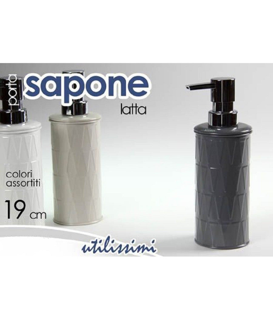 Porta Sapone Portasapone Dispenser Liquido In Latta 19cm Bagno Colori Ass 655494         