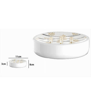 Porta Sapone Saponetta Accessorio Arredo Bagno Bianco Con Ananas 11x8x3cm 69754         