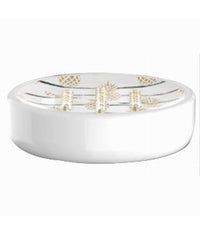 Porta Sapone Saponetta Accessorio Arredo Bagno Bianco Con Ananas 11x8x3cm 69754         