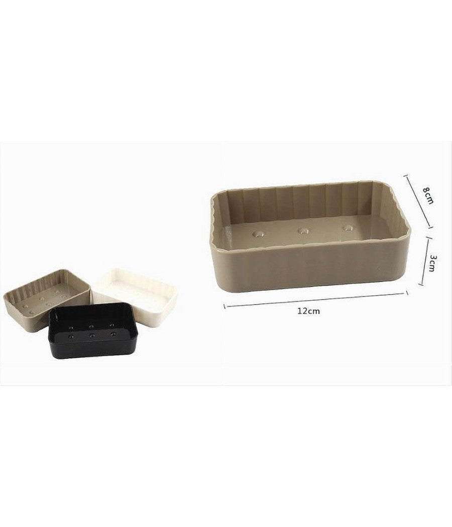 Porta Sapone Saponetta Accessorio Arredo Bagno Rettangolare Effetto Rigato 52383         