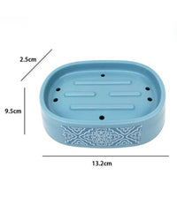 Porta Sapone Saponetta Accessorio Per Arredo Bagno Celeste Con Maioliche 87028         