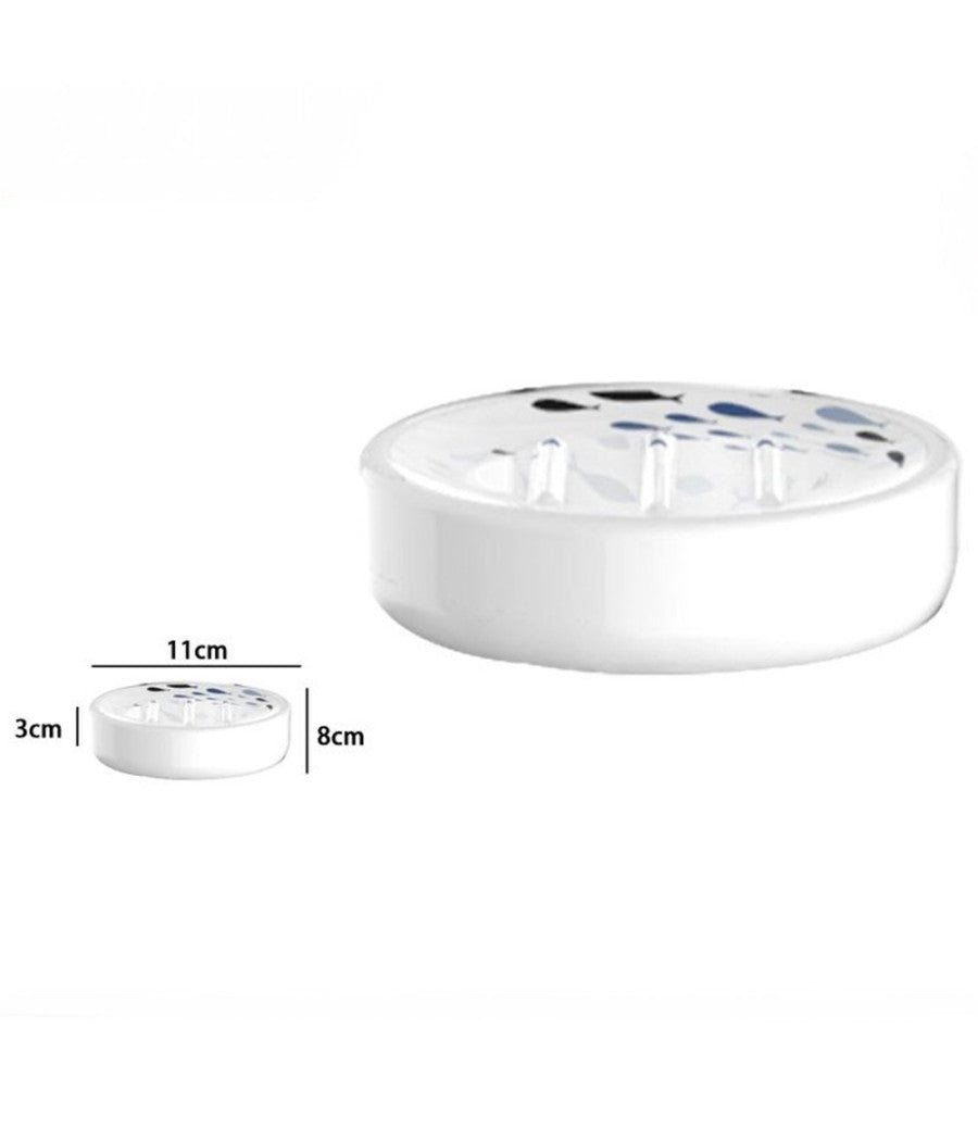 Porta Sapone Saponetta Bianco Pesciolini Accessorio Per Bagno In Ceramica 69877         