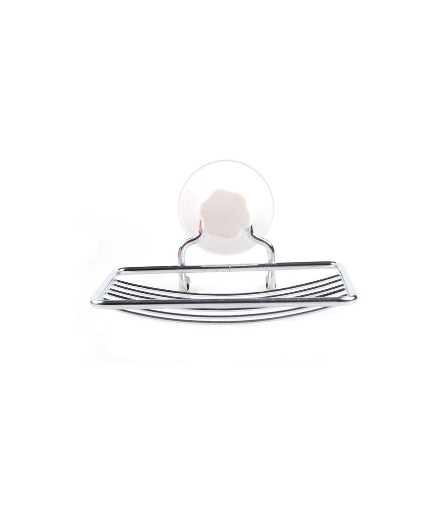 Porta Sapone Saponetta Con Attacco A Ventosa A Parete Per Bagno In Acciaio         