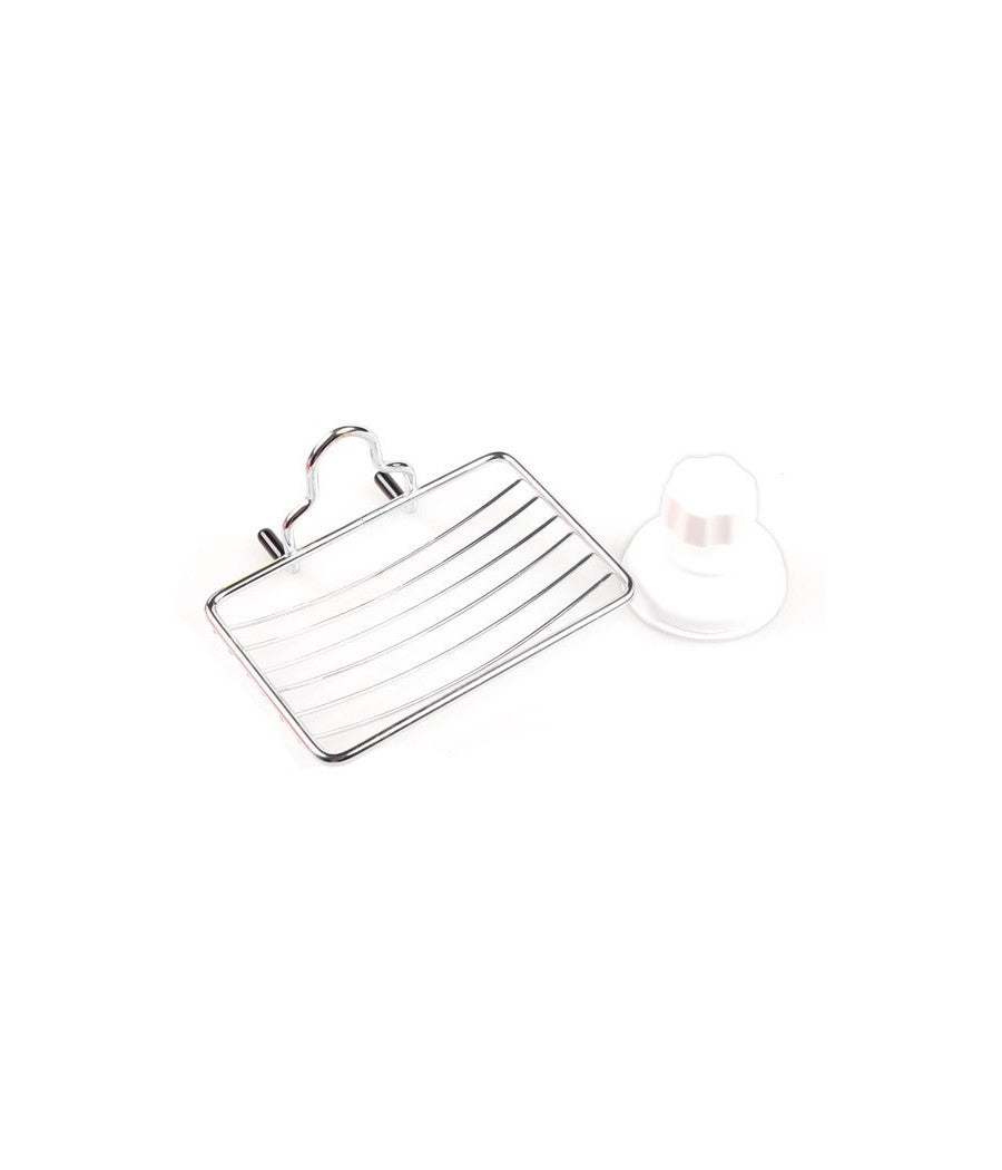 Porta Sapone Saponetta Con Attacco A Ventosa A Parete Per Bagno In Acciaio         