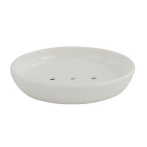 Trade Shop - Porta Sapone Saponetta Piatto Bianco Pelle Accessorio Arredo Bagno Elegante 87788         