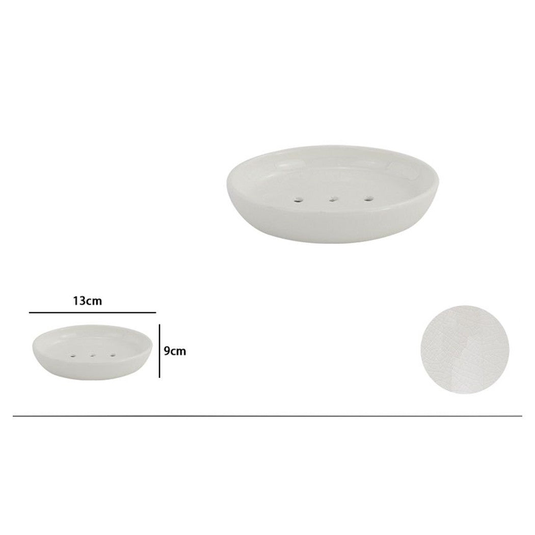 Trade Shop - Porta Sapone Saponetta Piatto Bianco Pelle Accessorio Arredo Bagno Elegante 87788         