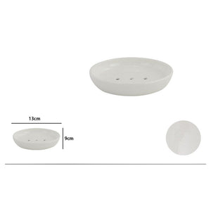 Trade Shop - Porta Sapone Saponetta Piatto Bianco Pelle Accessorio Arredo Bagno Elegante 87788         