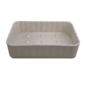 Trade Shop - Porta Sapone Supporto Saponetta Da Bagno Rettangolare Rigato Accessorio Arredo 79188         