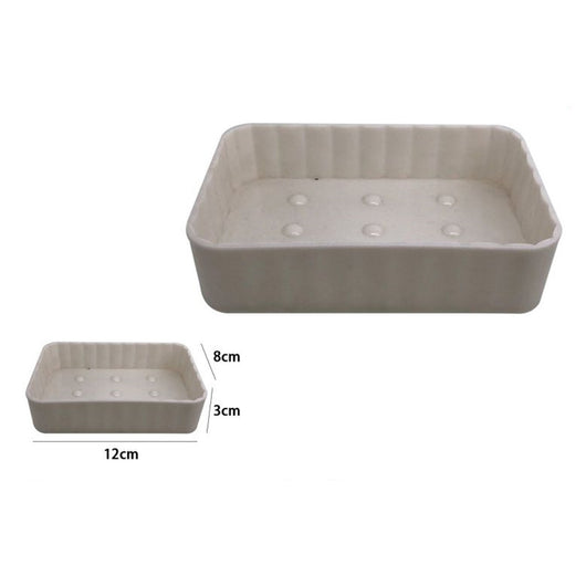 Trade Shop - Porta Sapone Supporto Saponetta Da Bagno Rettangolare Rigato Accessorio Arredo 79188         