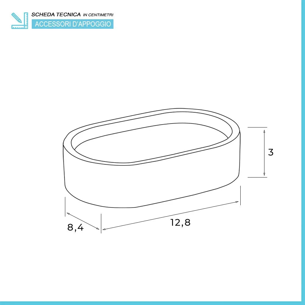 Porta saponetta bagno d'appoggio grigio Gedy serie Afrodite in cemento e bambù