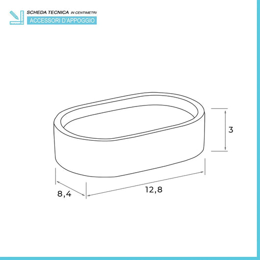 Porta saponetta bagno d'appoggio grigio Gedy serie Afrodite in cemento e bambù