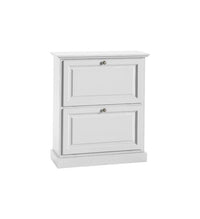 Scarpiera laccato bianco fumo 2 ribalte doppie(contiene 12 paia di scarpe)misure l.80 p.30 h.93 (6061) - Mobili 2G