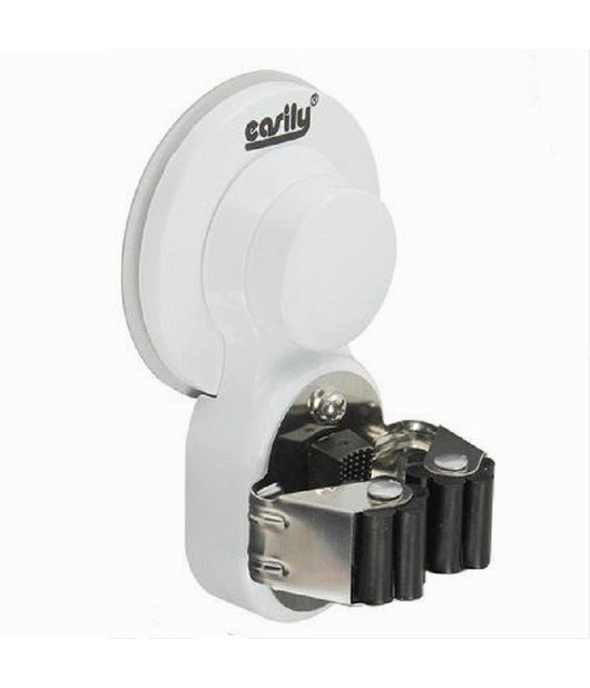 Porta Scopa Gancio Per Scope A Ventosa Supporto Parete Appendiscopa 11x6cm 59556         