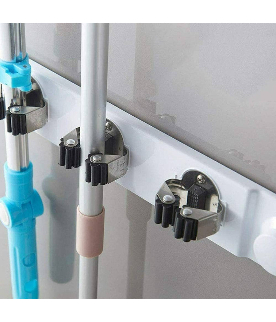 Porta Scope Da Muro Salva Spazio Supporto 3 Posti Cucina Casa Pulizia 59557         