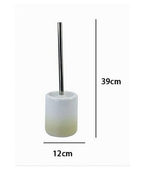 Porta Scopino Arredo Bagno Wc Toilette Bianco Giallo Con Scopino Completo 59905         