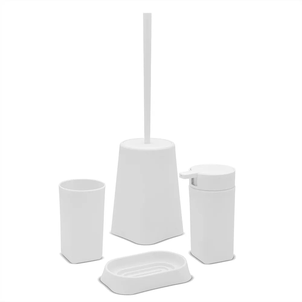 Porta scopino bagno da appoggio bianco in abs Tender