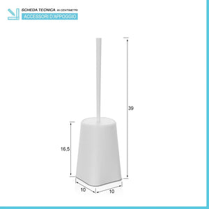 Porta scopino bagno da appoggio bianco in abs Tender